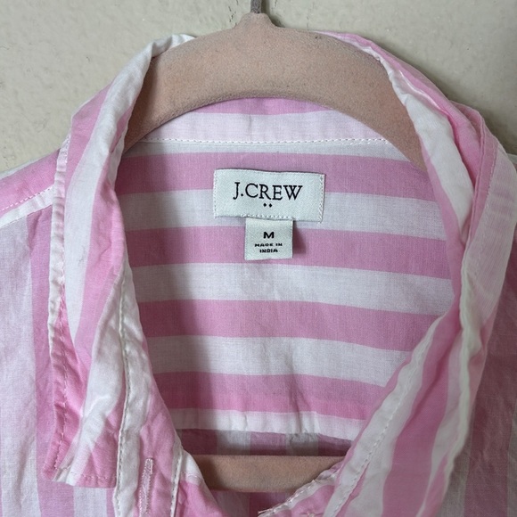 J.Crew Gingham Lightweight Button Shirt Size Medium Stripe Pink White - Picture 7 of 12